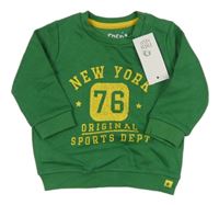 Nové - Zelená mikina s nápisem a číslem F&F