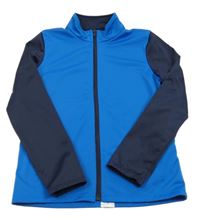Modro-tmavomodrá sportovní propínací funkční mikina Decathlon