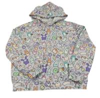 Lila mikina s králíky a kapucí Shein