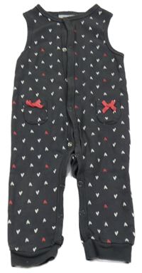 Antracitové laclové tepláky se srdíčky Topomini