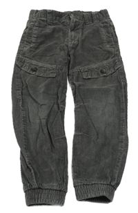 Tmavošedé manšestrové cuff kalhoty s kapsami George