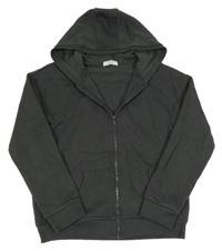 Antracitová propínací mikina s kapucí Primark