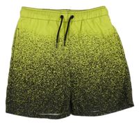 Limetkovo-černé skvrnité plážové kraťasy Chapter Young