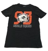 Černé tričko s fotbalovým míčem H&M