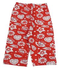 Červené elastické kraťasy s obrázky