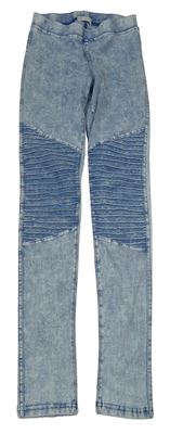 Světlemodré tregíny riflového vzhledu s žebrováním H&M