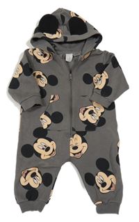 Tmavošedá tepláková kombinéza s Mickeym a kapucí H&M
