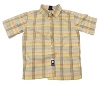Béžovo-žlutá kostkovaná košile GAP
