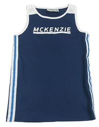 Petrolejovo-bílé sportovní tílko s logem McKenzie