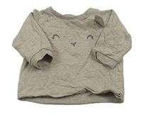 Šedá melírovaná lehká mikina s čumákem H&M