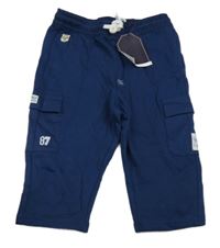 Nové - tmavomodré tepláky s kapsami a medvědem 