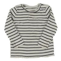 Bílo-černé pruhované žebrované triko M&S