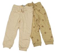 Nové - 2x tepláky - smetanové + hnědé s medvědy sinsay