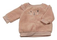 Světlerůžová huňatá mikina s čumákem Ergee