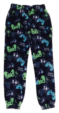 Tmavomodré chlupaté pyžamové kalhoty s ovladači V by Very