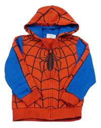 Červeno-modrá vzorovaná propínací mikina s kapucí - Spiderman Marvel