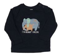 Tmavomodré triko se slony 