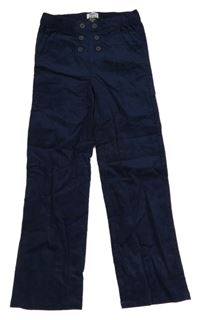 Tmavomodré skinny manšestráky s knoflíky Lily & Dan