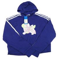 Nové - fialová crop mikina s logem a kapucí Adidas
