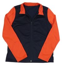 Tmavomodro-červená sportovní propínací mikina 