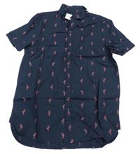 Nové - tmavomodrá košile s plameňáky Next