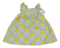 Nové - modro-žluté květované šaty Next