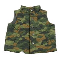 Zelená army šusťáková prošívaná lehce zateplená vesta GAP