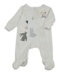 Bílý sametový overal s králíky M&S