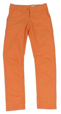 Oranžové plátěné chino kalhoty Vertbaudet