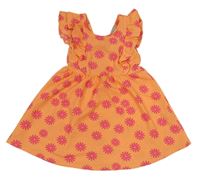 Oranžovo-růžové květované šaty Matalan