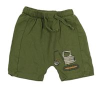Khaki baggy kraťasy s bagrem George