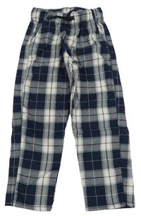 Tmavomodro-bílé kostkované pyžamové kalhoty H&M