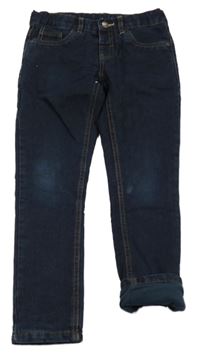 Tmavomodré zateplené skinny rifle C&A