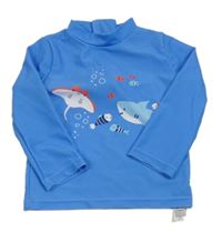 Modré UV triko s rybami George