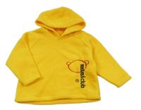 Žlutá fleecová mikina s nápisem a kapucí Mothercare