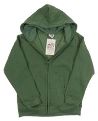 Nové - Zelená propínací mikina s kapucí 