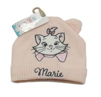 Nové - Růžová čepice s kočičkou Marií a oušky Disney