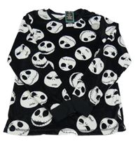 Nové - Černo-bílé plyšové pyžamové triko - Jack Skellington George