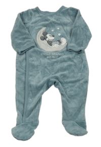 Šedomodrý žebrovaný sametový overal s Mickeym C&A