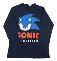Tmavomodré triko se Sonicem 