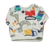 Bílá mikina s bagry Matalan