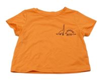 Oranžové tričko s diny Shein