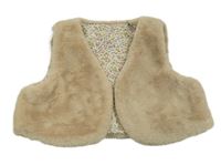 Béžová kožešinová podšitá crop vesta 