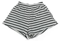 Bílo-černé pruhované teplákové kraťasy H&M
