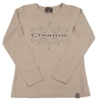 Starorůžové triko s nápisem a kamínky 