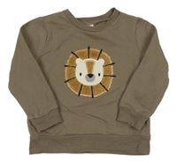 Hnědá mikina s lvíčkem 