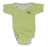 Bílo-světlezelené pruhované body s nápisem 