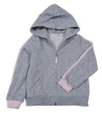Šedo-růžová propínací mikina s kapucí H&M