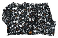 Černo-bílo-oranžové plyšové pyžamo - Jack Skellington Nutmeg
