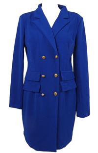 Dámské safírové kabátové šaty Shein 